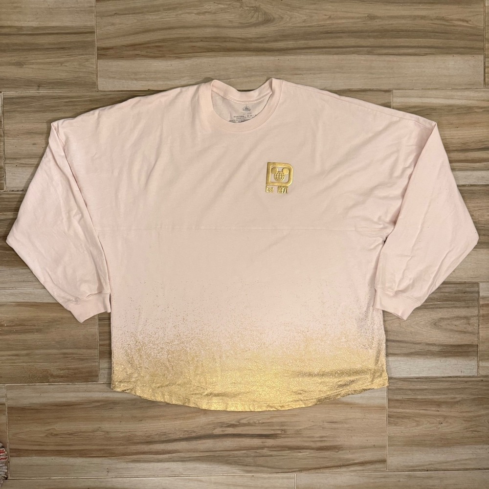 Disney Spirit Jersey Walt Disney World Pink Gold Glitter Ombre XXL Oversized
